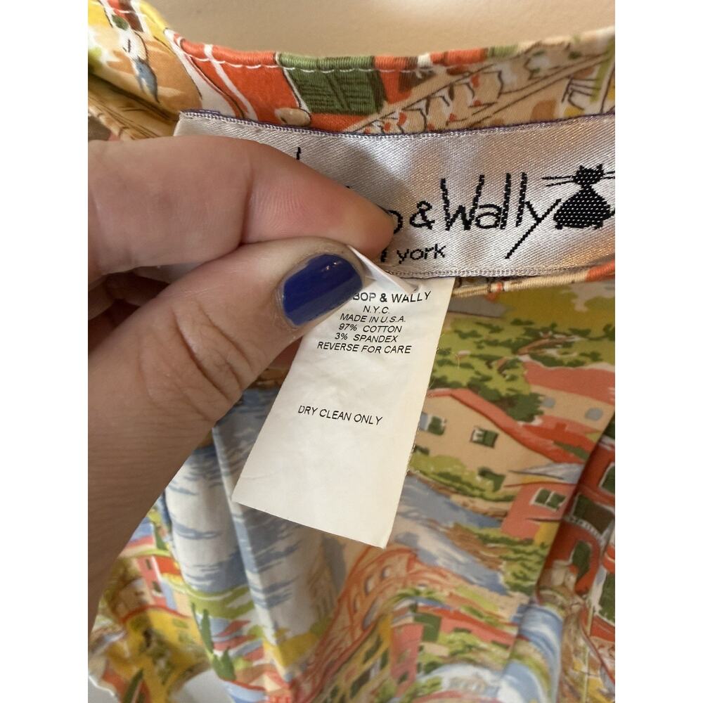 Beebop & Wally Pleated Coastal Europe Skirt Women's Size Large Retro Beachy - Picture 4 of 11